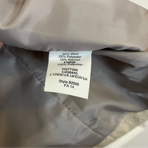 J.Crew City Coat wool mid-length collared Beige winter peacoat jacket Sz 10 - Picture 8 of 9